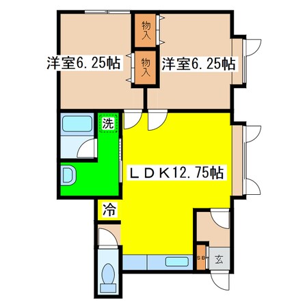 ジャガイモハイツの物件間取画像